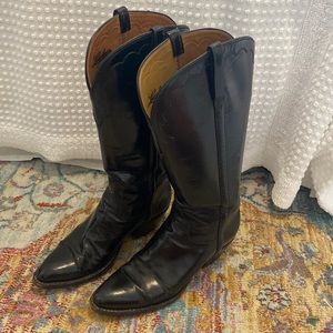Vintage Lucchese Black Cowgirl Boots